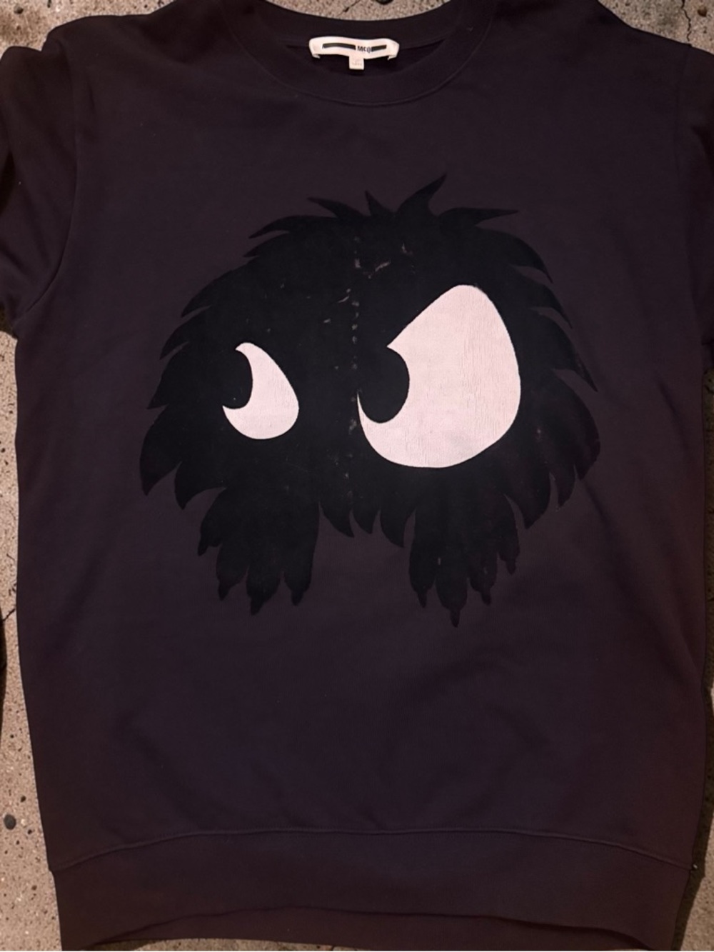 Alexander McQueen Black Sweatshirt with White Eye Graphic